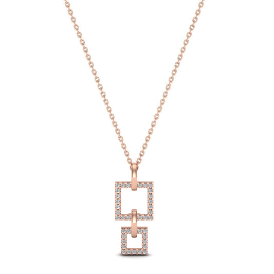 SQUARE LINK DIAMOND NECKLACE