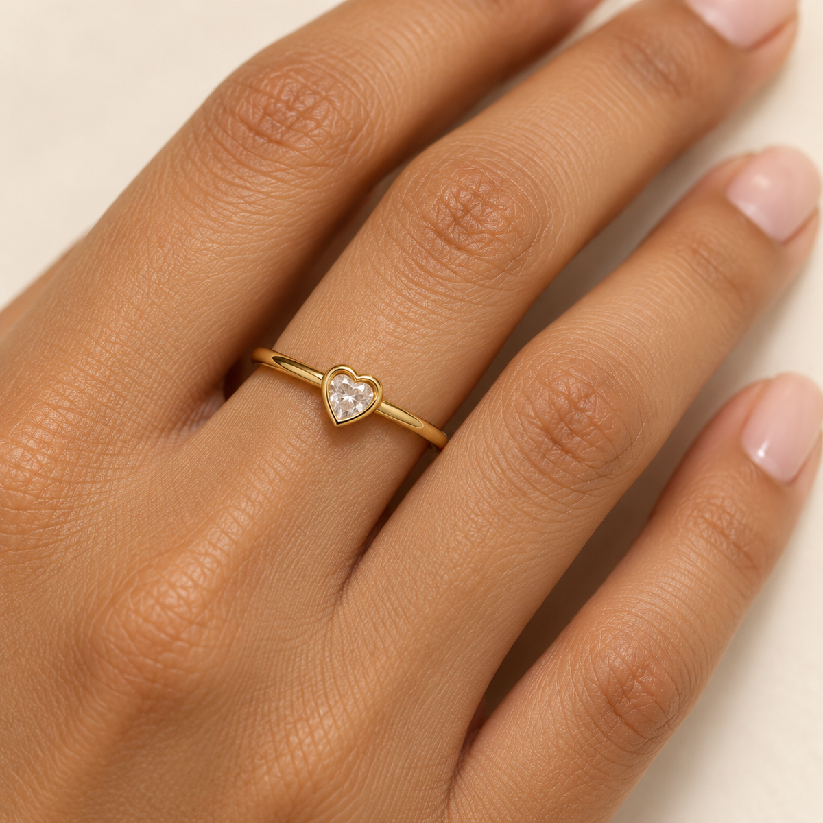 warm gold heart ring