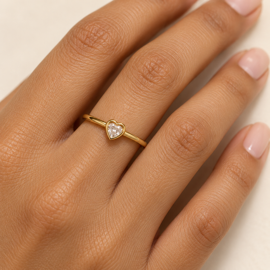 Warm Gold Heart Ring