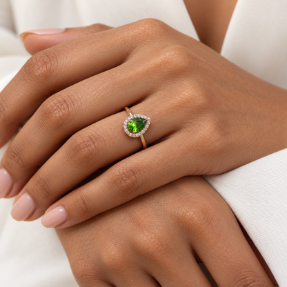 Pear-Cut Emerald Ring