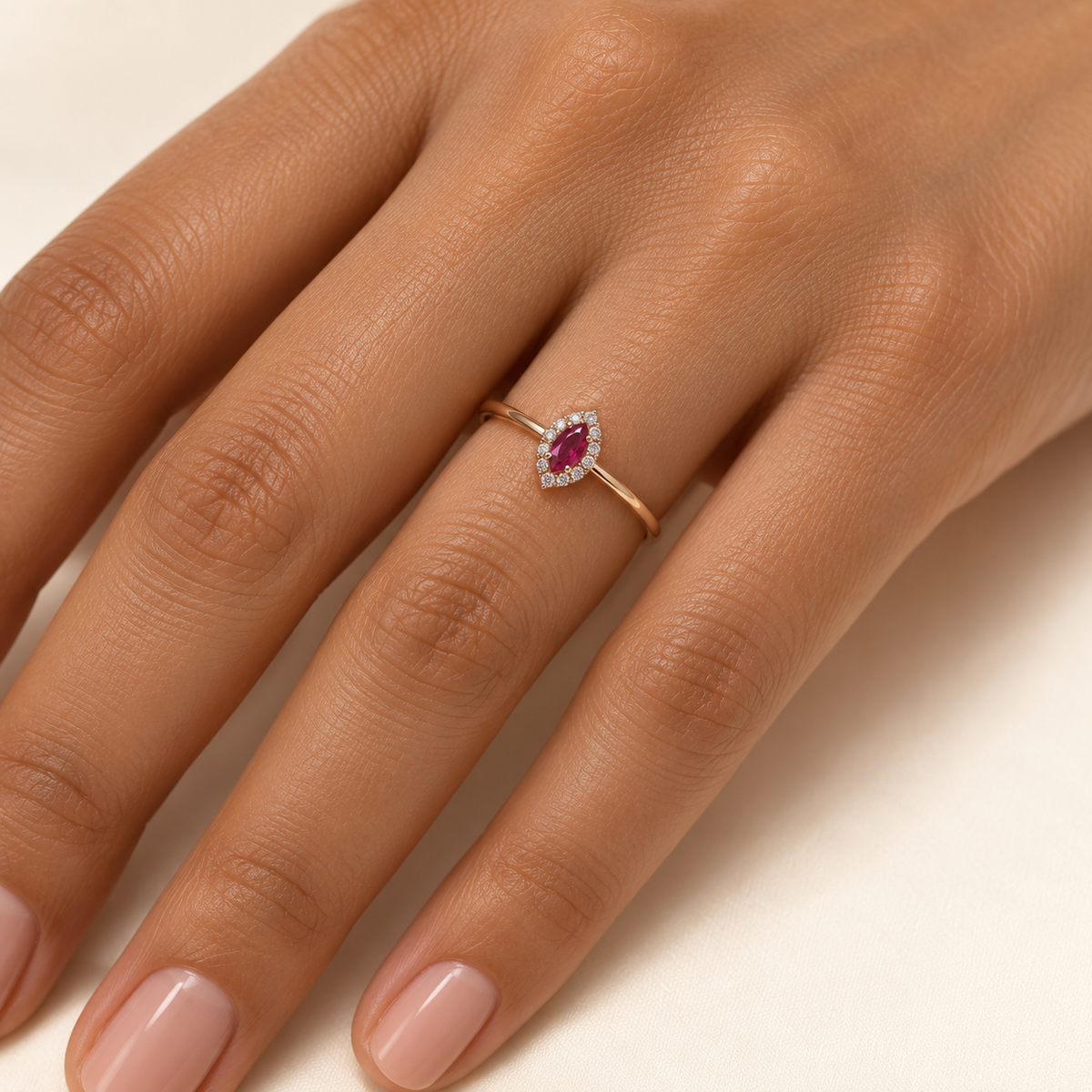 petite ruby marquise ring
