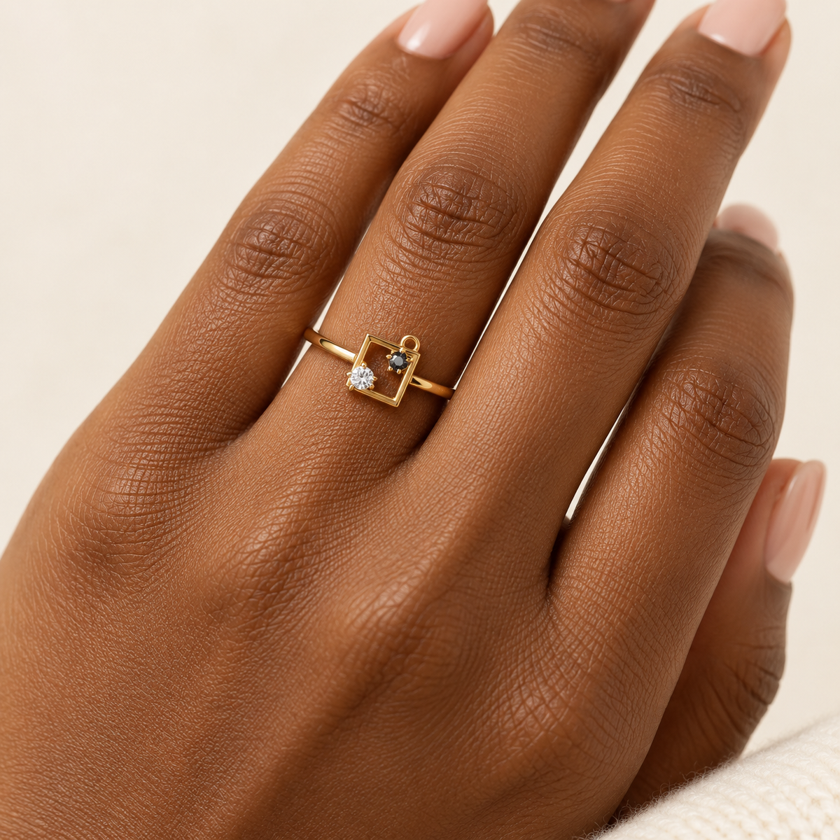 open geometric gold ring