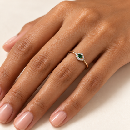 Petite Emerald Marquise Ring