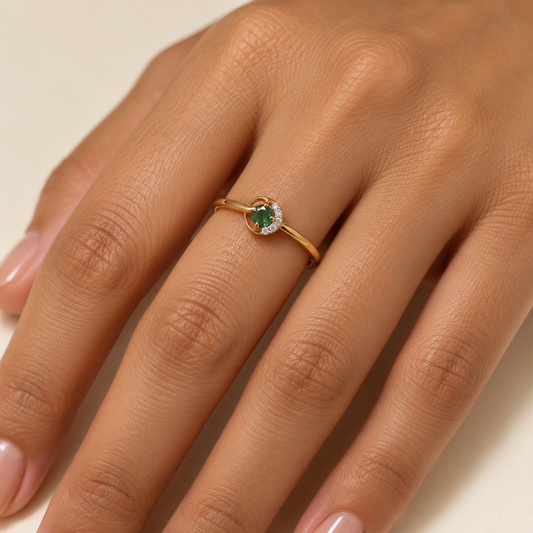 Asymmetric Green Gemstone Ring