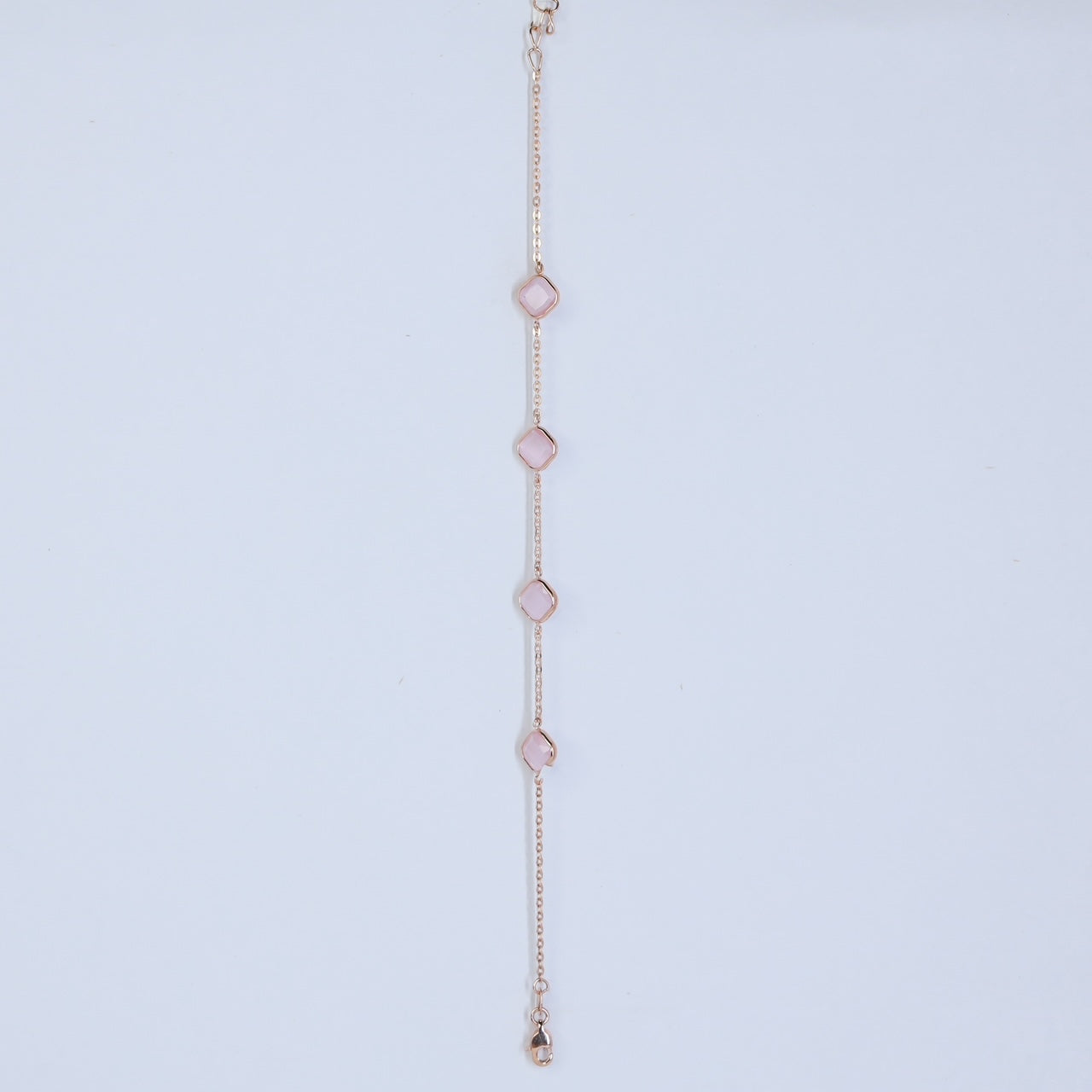 18kt gold pink link bracelet