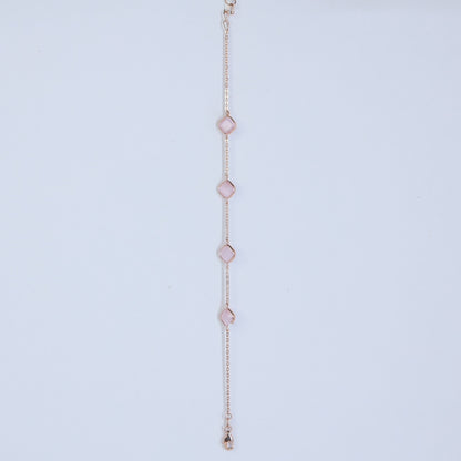18KT GOLD PINK LINK BRACELET