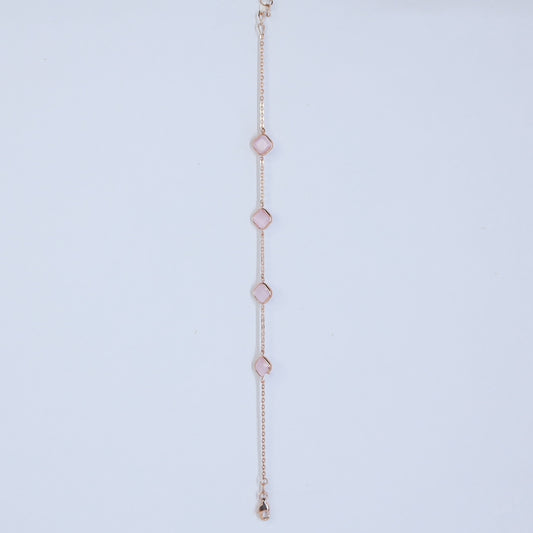 18KT GOLD PINK LINK BRACELET