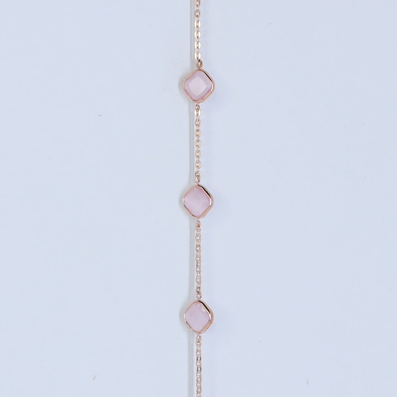 18kt gold pink link bracelet