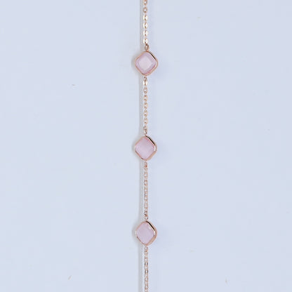 18KT GOLD PINK LINK BRACELET