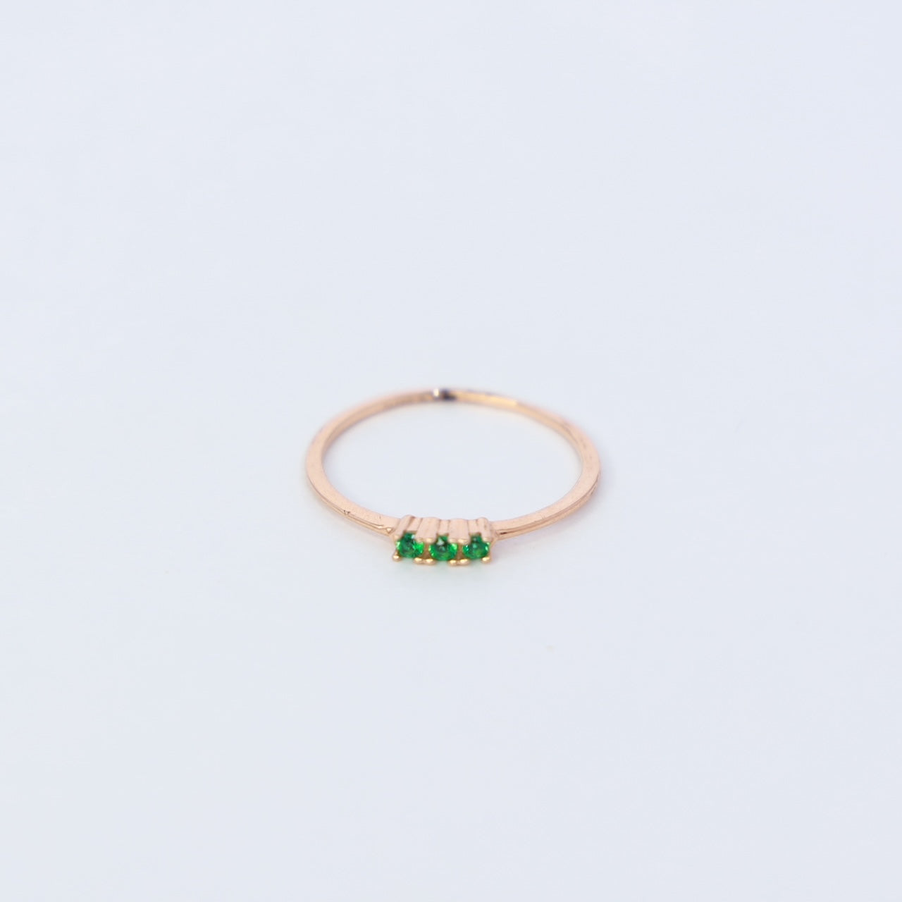 18kt green tri gem gold ring