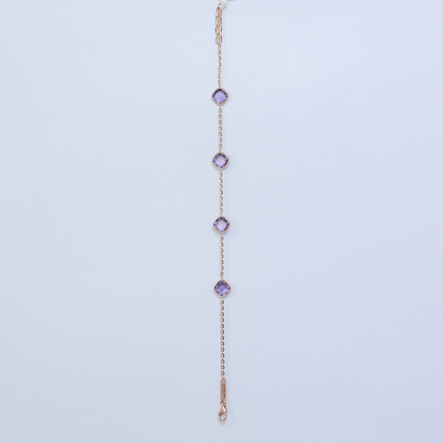 18kt gold amethyst link bracelet