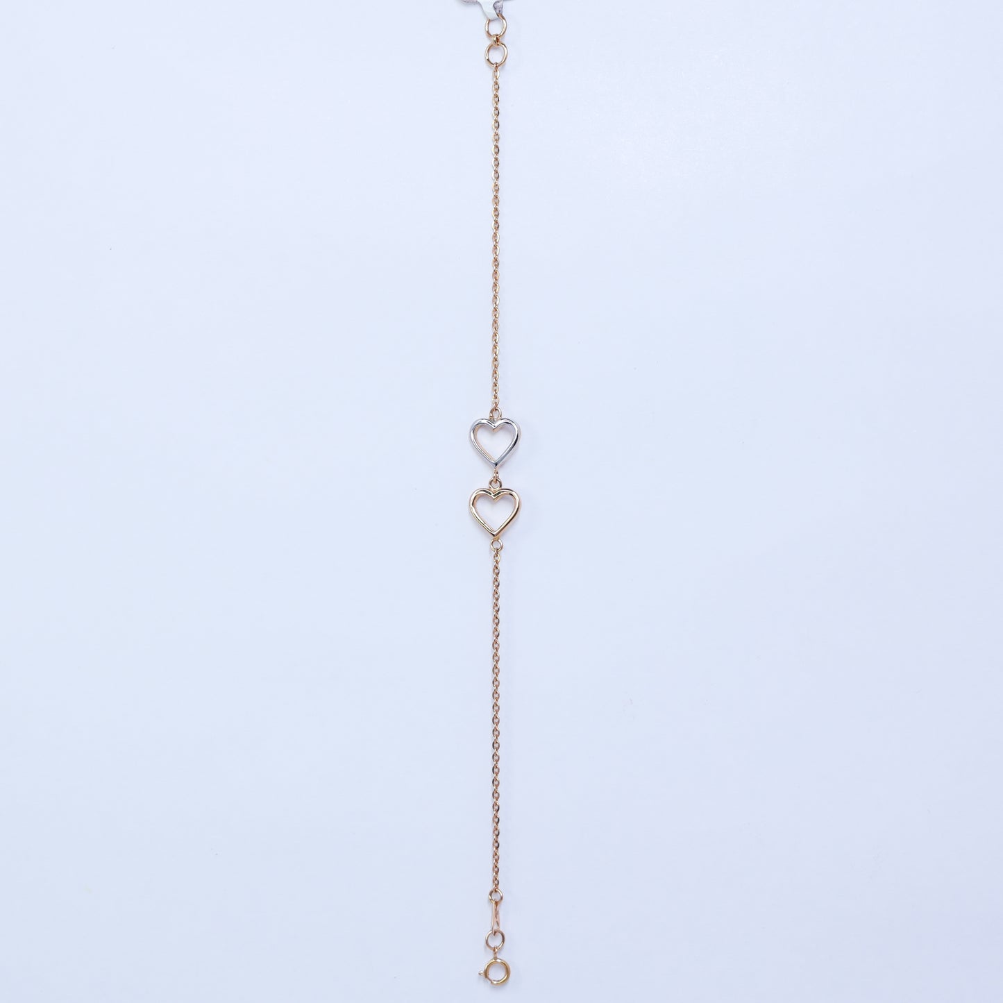 18kt gold dual tone heart link bracelet