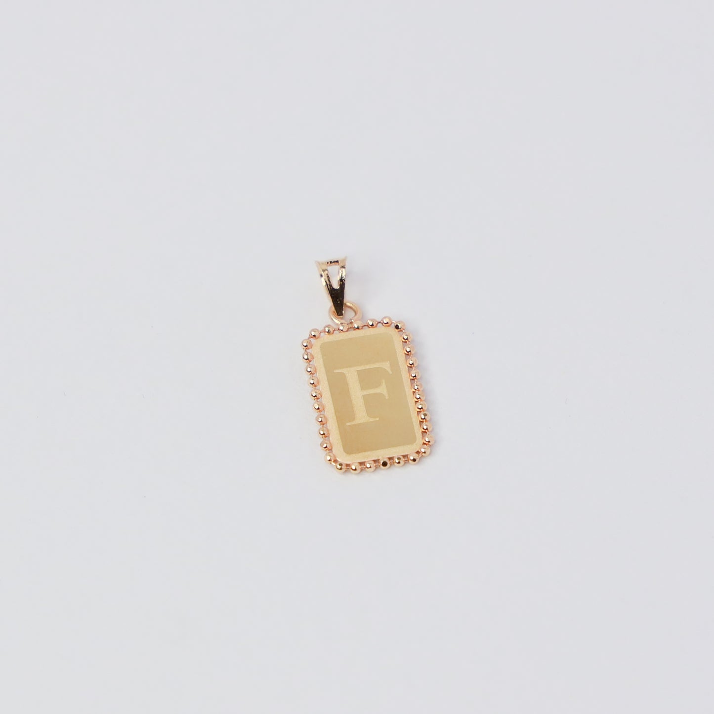 rectangle letter f 18kt gold  pendant