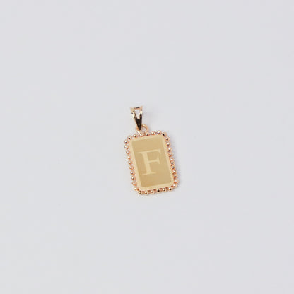 RECTANGLE LETTER F 18KT GOLD  PENDANT