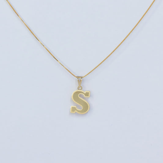 INITIAL S 18KT GOLD PENDANT