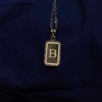 RECTANGLE LETTER B 18KT GOLD  PENDANT