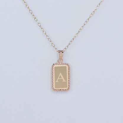 RECTANGLE LETTER A 18KT GOLD PENDANT