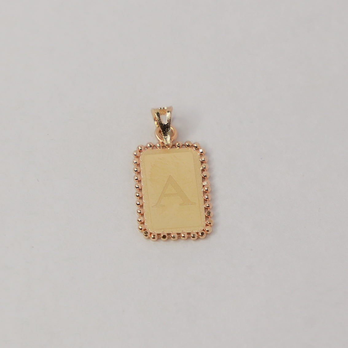 rectangle letter a 18kt gold pendant