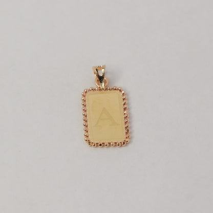 RECTANGLE LETTER A 18KT GOLD PENDANT