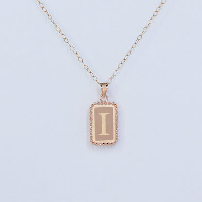 RECTANGLE LETTER I 18KT GOLD PENDANT