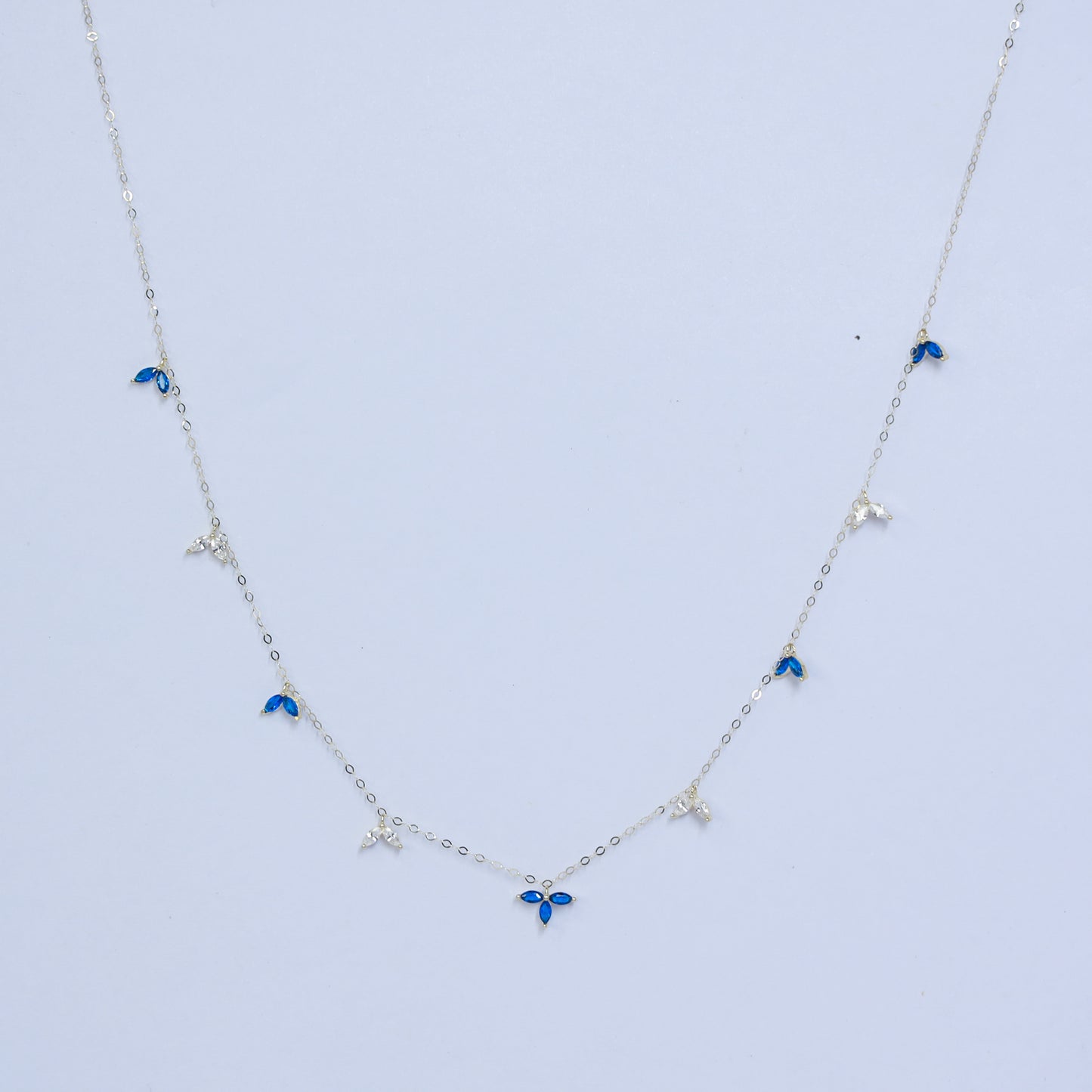 serene blue drop necklace 18kt gold