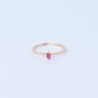 18KT GOLD  PINK-RED GEM EVERYDAY RING