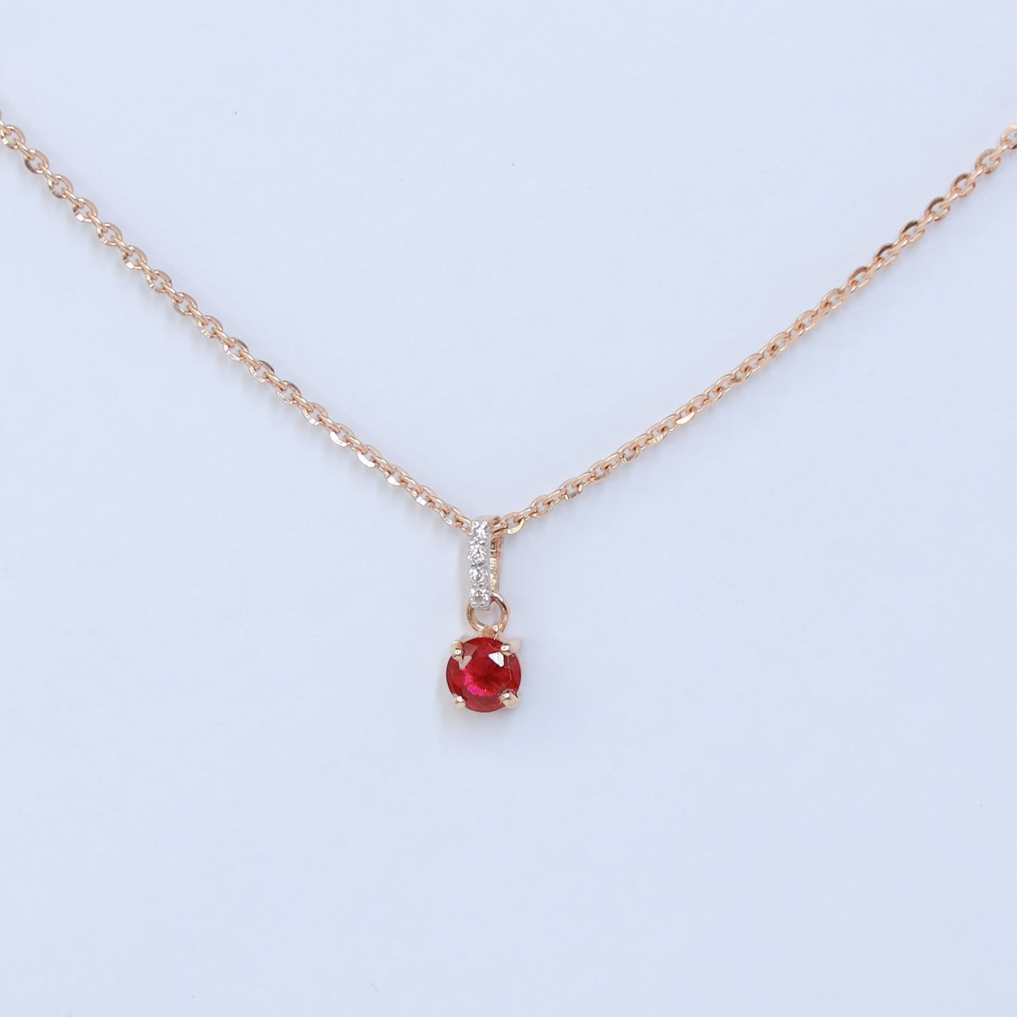 18kt gold red drop cz pendant