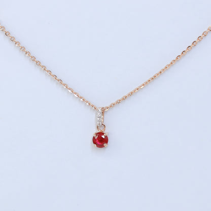 18KT GOLD RED DROP CZ PENDANT