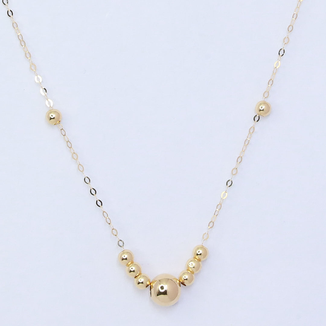 18kt gold bead ball necklace