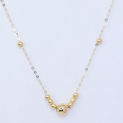 18KT GOLD BEAD BALL NECKLACE