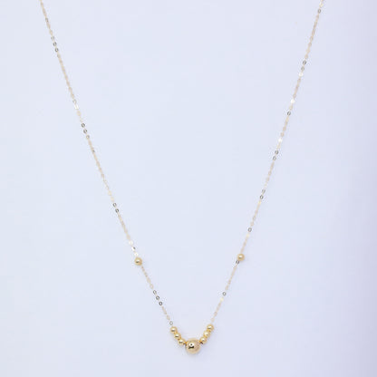 18KT GOLD BEAD BALL NECKLACE