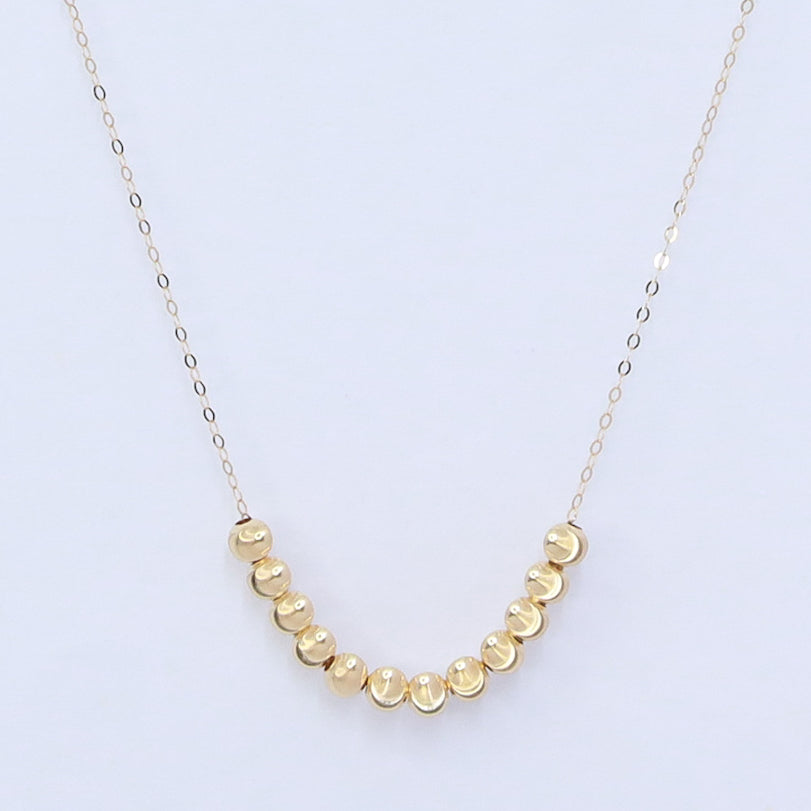 18kt gold bead ball necklace