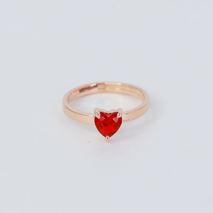 18KT GOLD RED GEM EVERYDAY RING