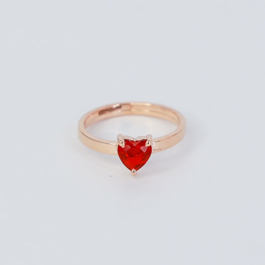 18KT GOLD RED GEM EVERYDAY RING