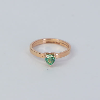18KT GOLD GREEN GEM EVERYDAY RING