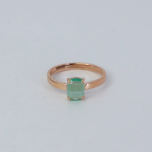 18KT GOLD GREEN GEM DAILYWEAR RING