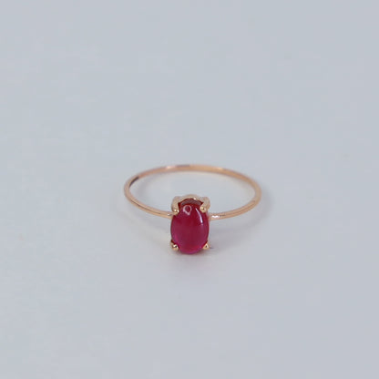 18KT GOLD PINK GEM EVERYDAY RING
