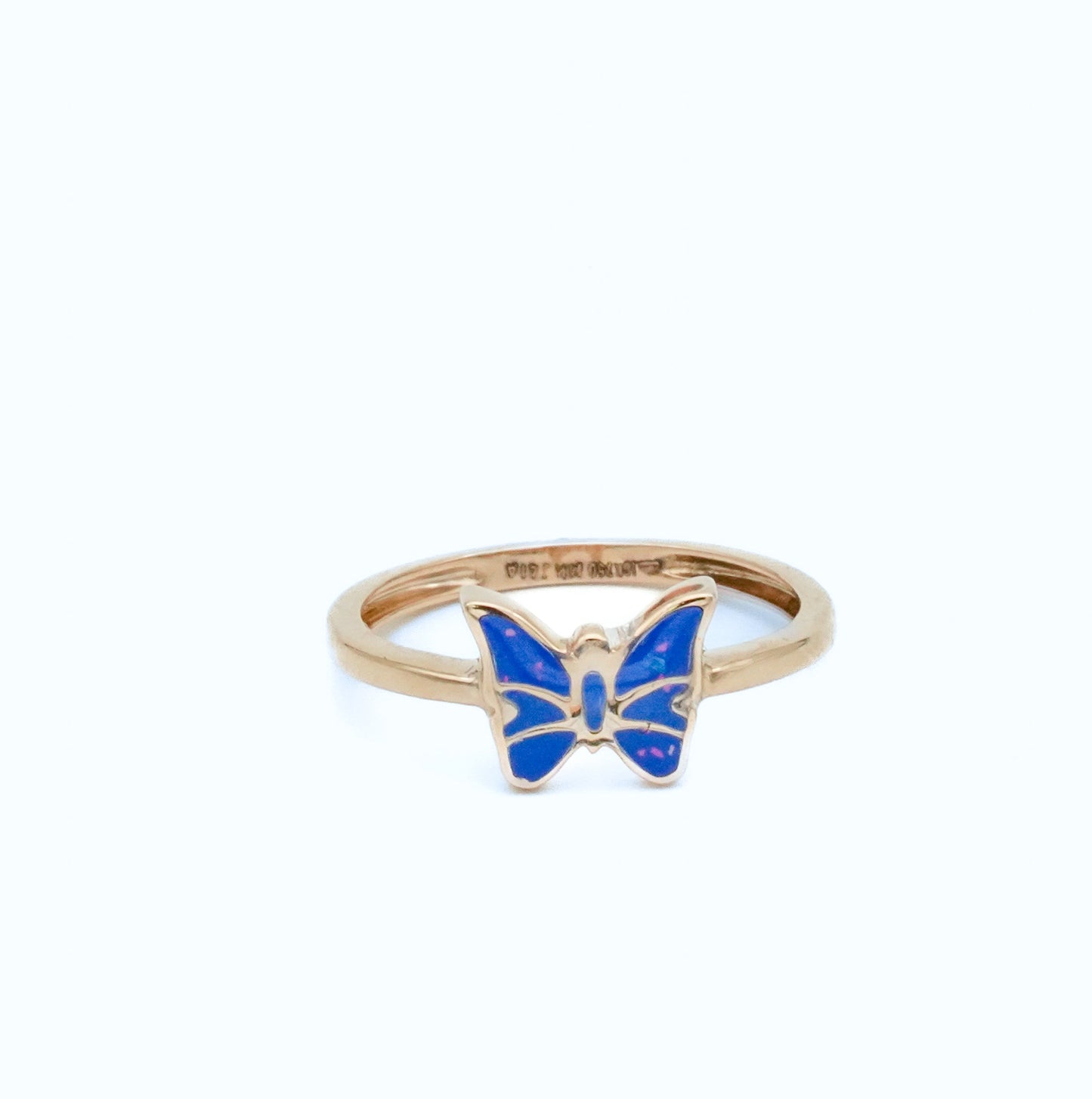 18ct butterfly gold ring