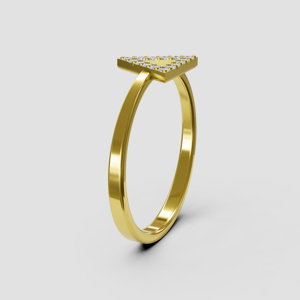 triangle  ring 18ct gold