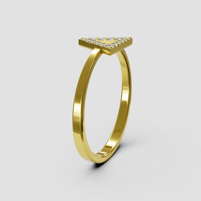 TRIANGLE  RING 18CT GOLD