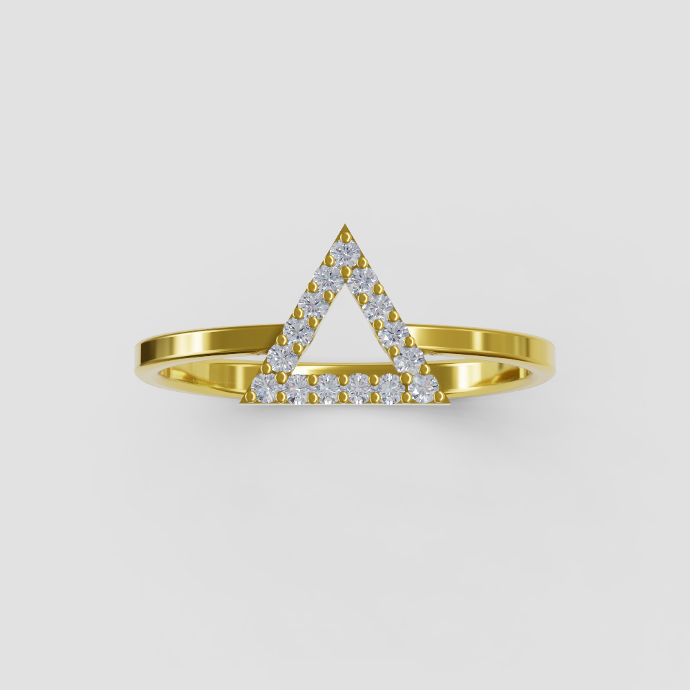 triangle  ring 18ct gold