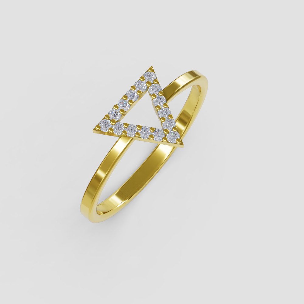 triangle  ring 18ct gold