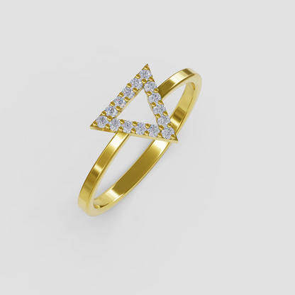 TRIANGLE  RING 18CT GOLD