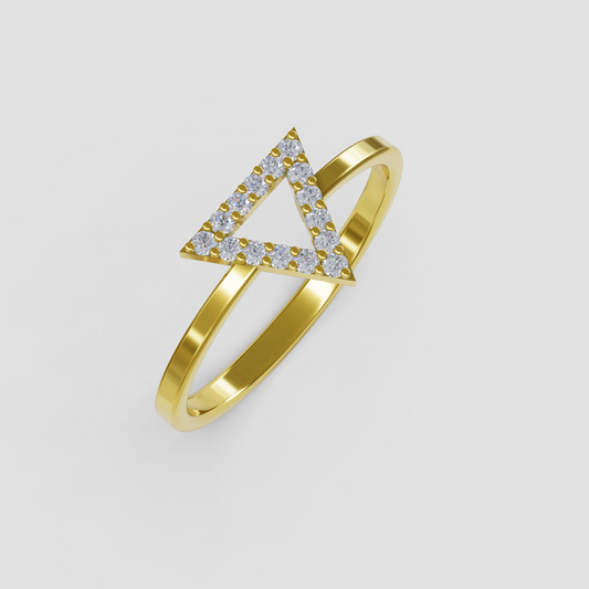 TRIANGLE  RING 18CT GOLD