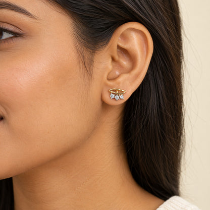 Gold Leaf Stud Earrings