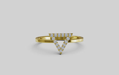 TRIANGLE  RING 18CT GOLD