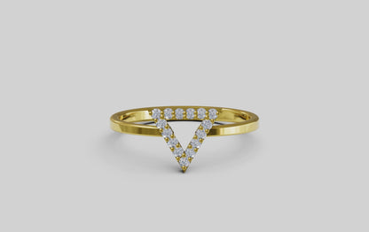 TRIANGLE  RING 18CT GOLD